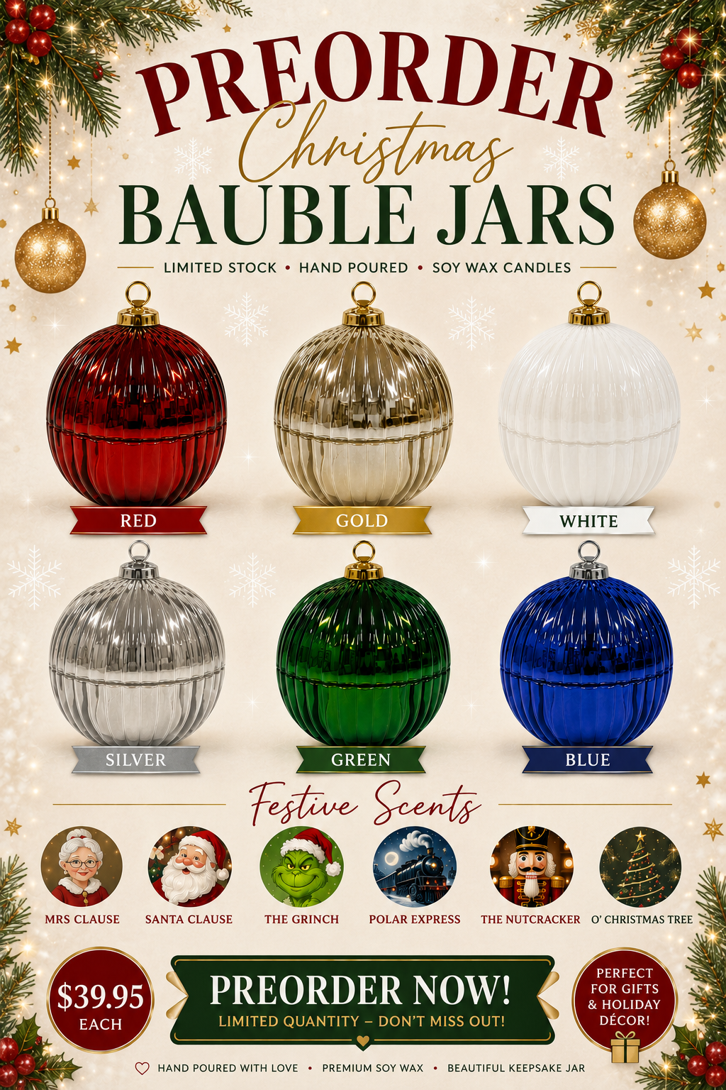 Christmas Bauble Jar Candle